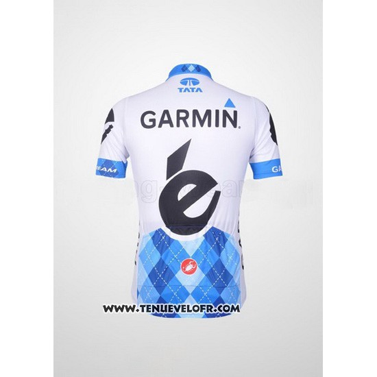 2011 Maillot Ciclismo Garmin Cervelo Bleu et Blanc Manches Courtes et Cuissard
